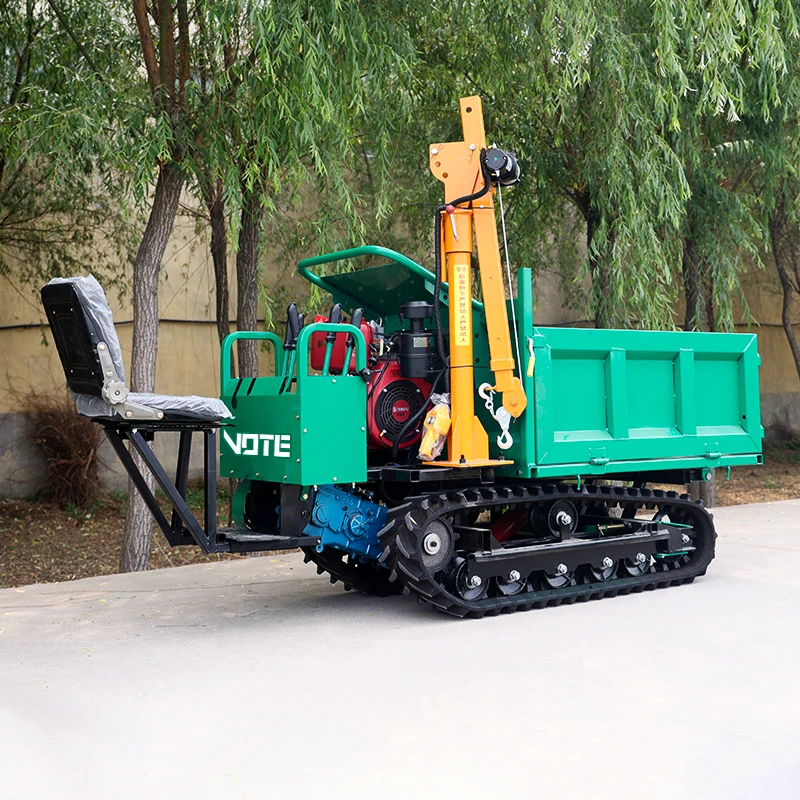 Chinese Mini Crawler Transporter  Manufacturer Farm And Garden Use  Asoline Tracked Dumper High Efficiency Hydraulic Dump Truck