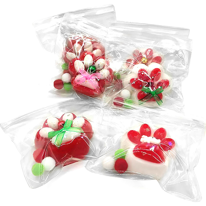 Simulation Christmas Cat Paw Squishy Fidget Toy Cute Cat Paw Silicone Slow Rebound Decompression Toy Stress Release Vent Toy