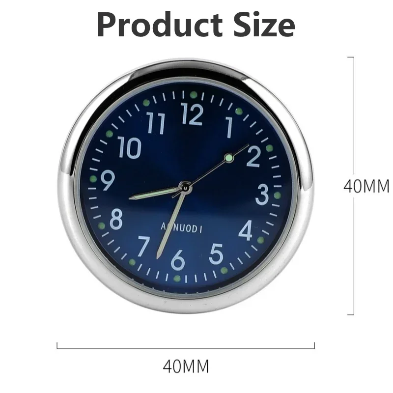 Zegar samochodowy Luminous Auto Ornament Mini Automobiles Internal Stick-On Digital Watch Mechanics Quartz Clocks 40mm 43mm
