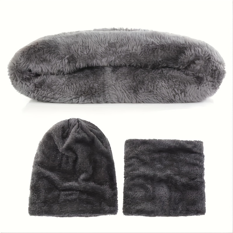 5pcs/set Winter Warmth Combination - Cold Resistant Knitted Hat+Velvet Neck+Thick Gloves+Plush Earmuffs+Snow Socks