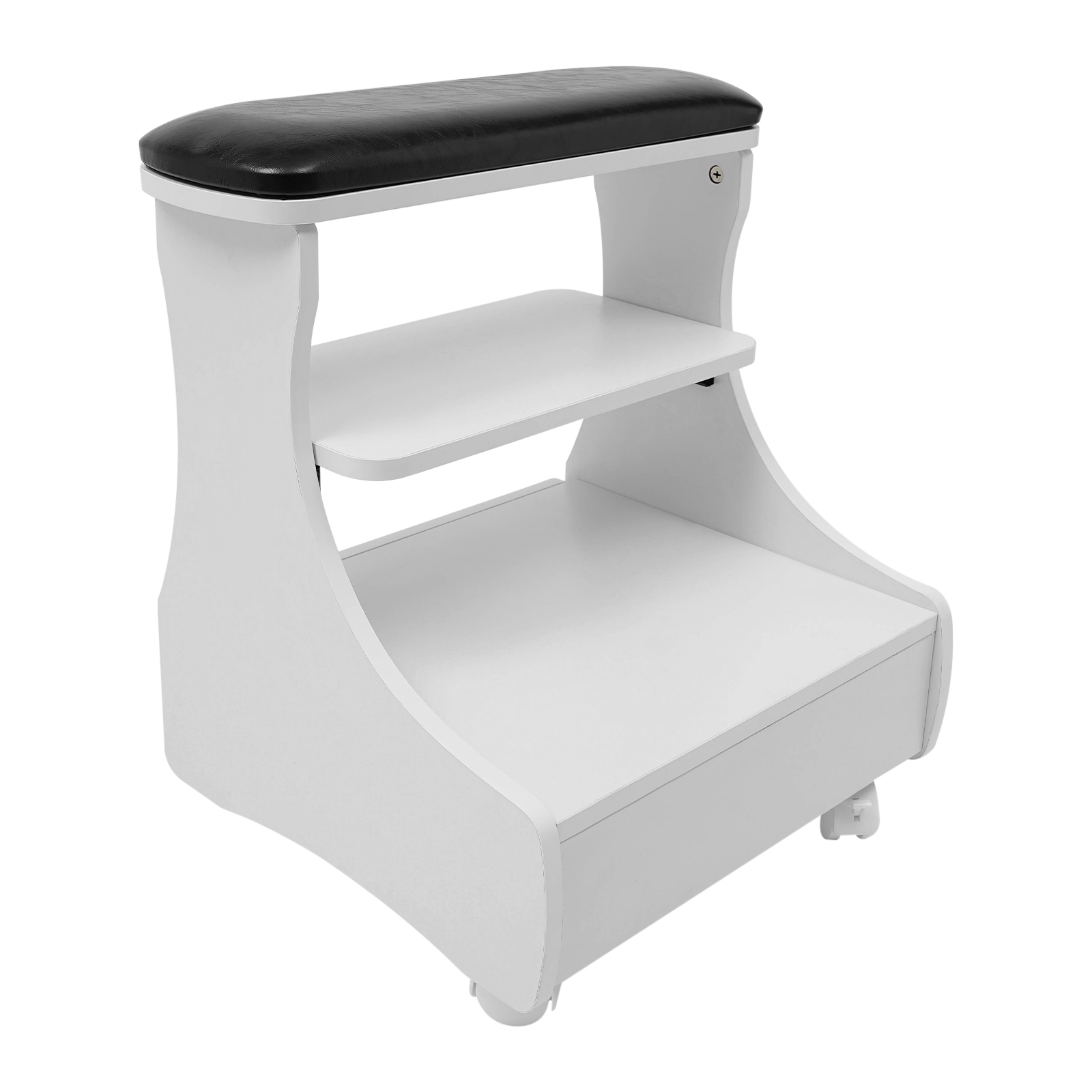 Pedicure Stool Foot Rest Pedicure Manicure Funiture Beauty Salon Nail Trolley Cart Footbath Stool with Wheels