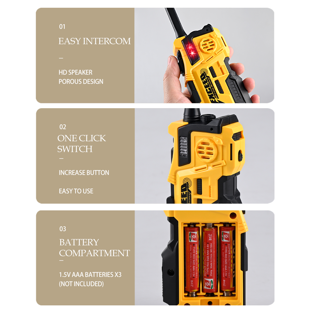 Talkie-walkie, 2 pièces, jouets talkies longue portée pour enfants, canaux, jouet radio bidirectionnel avec lumière, pour sports de plein air, camping, escalade