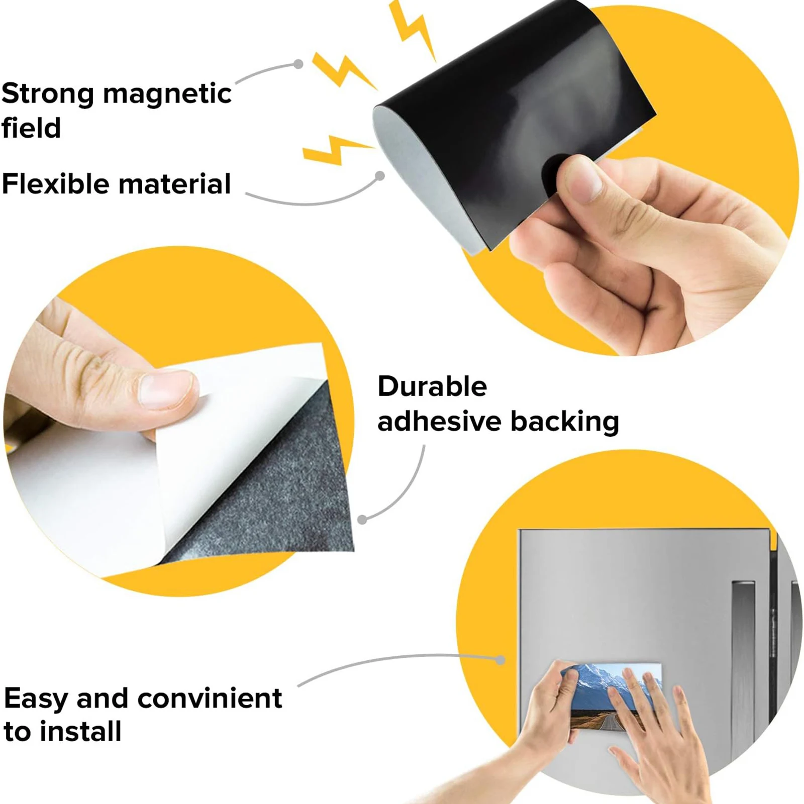 3.5x2 Inch Self-Adhesive Magnetic Sheets Durable & Flexible DIY Customizable Peel & Stick for Business Cards Craft Projects