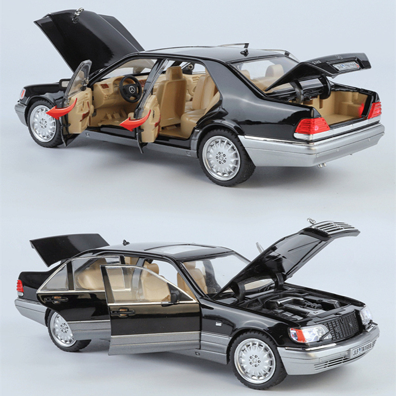 1:24 W140 S320 SEL Street Edition, классическая модель автомобиля из сплава, литая под давлением металлическая ретро модель автомобиля, звуковой свет, детские игрушки, подарок