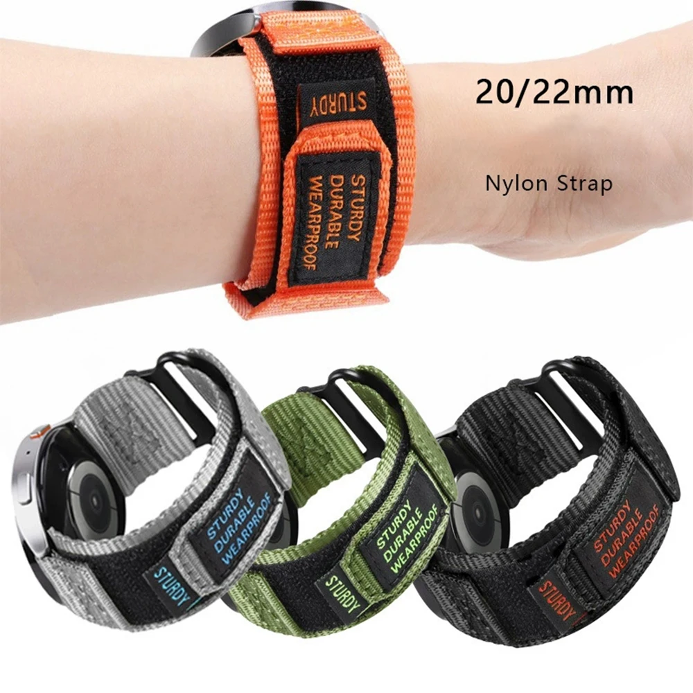 Correa de nailon para reloj Garmin Vivoactive 4/Vivoactive 5/3, correa de Velcro para Forerunner 255 265 245 645 165 55, 20mm y 22mm
