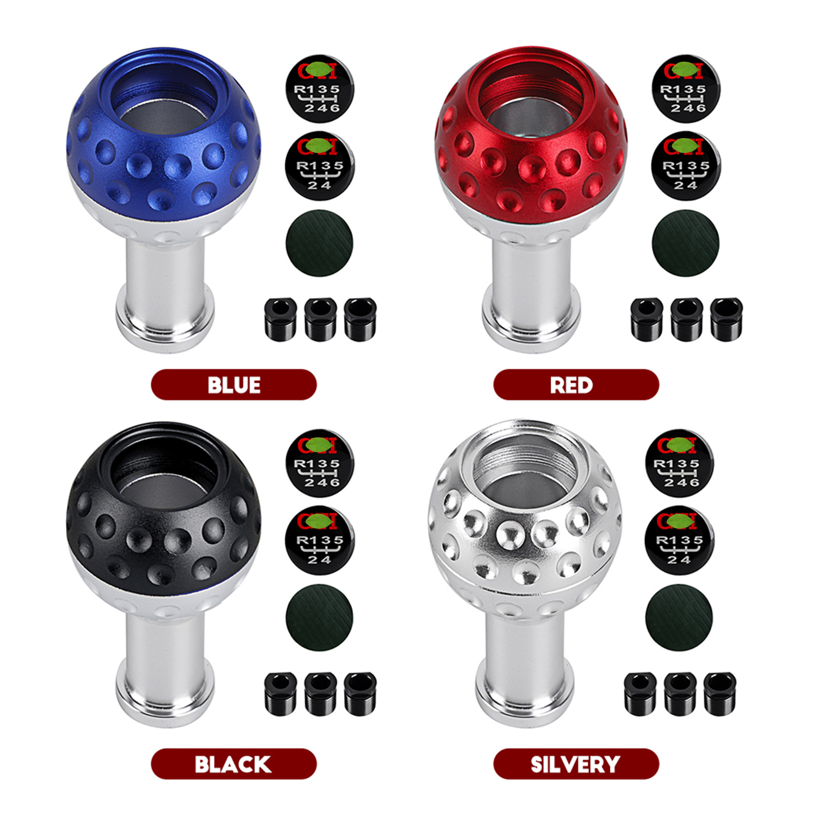Cnspeed 5 velocidades botão de mudança de engrenagem do carro 6 velocidade manual trans vara cabeça botão alumínio com 3 adaptador