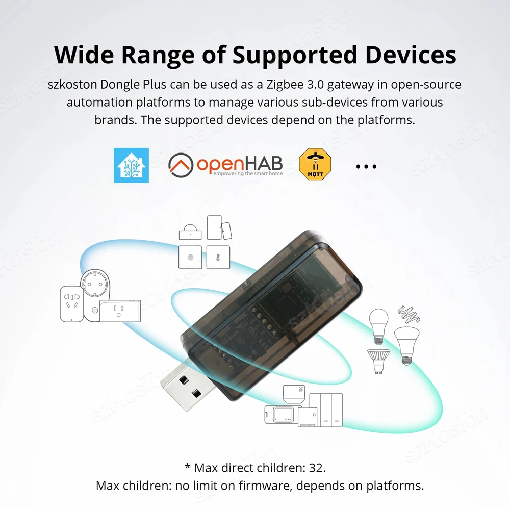 Zigbee 3,0 USB Dongle Plus EFR32MG21 Universal Open Source Hub Gateway funciona con el asistente del hogar openHAB Zigbee2MQTT ZHA NCP