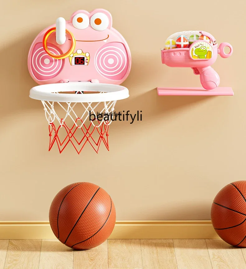 子供用バスケットボールフープシューティングラック、屋内サイレントおもちゃ、ベビースポーツ、男の子、家庭用