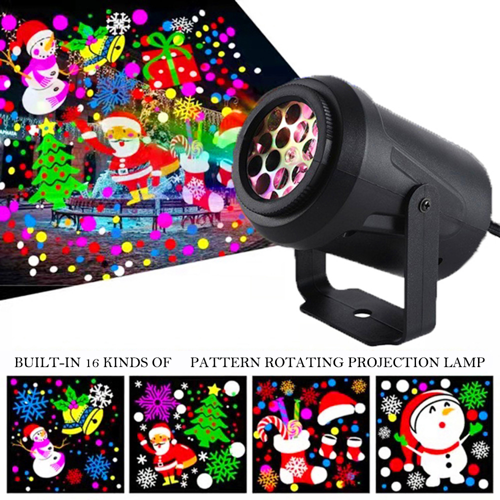 Christmas Snowflake Projector LED Fairy Lights for Bedroom Rotating Dynamic White Snow Projection Lamp Indoor New Year Ornaments