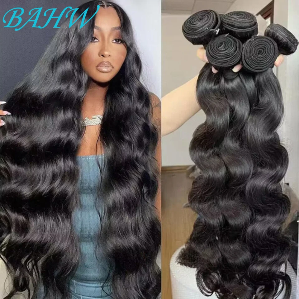 Onda do corpo pacotes de cabelo humano tecer cabelo indiano pacotes 1/3/4 pçs pacotes preto natural 10-30 Polegada extensões de cabelo remy tissage