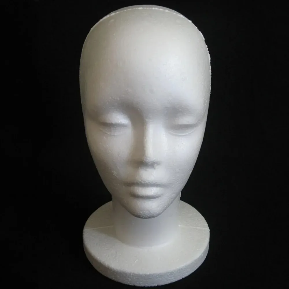 Mannequin head model foam wig hair glasses display can be used for wig placement, display, etc., white