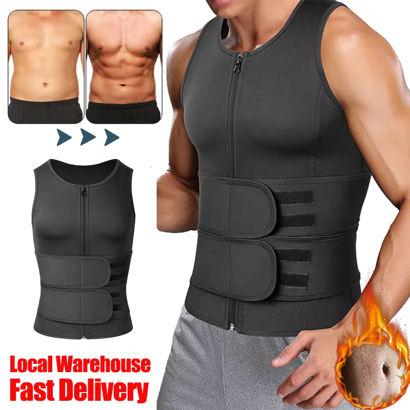 Vensslim Men Body Shaper Waist Trainer Vest Slimming Shirt Sauna Sweat Compression Undershirt Shapewear Fat Burner Workout Tops