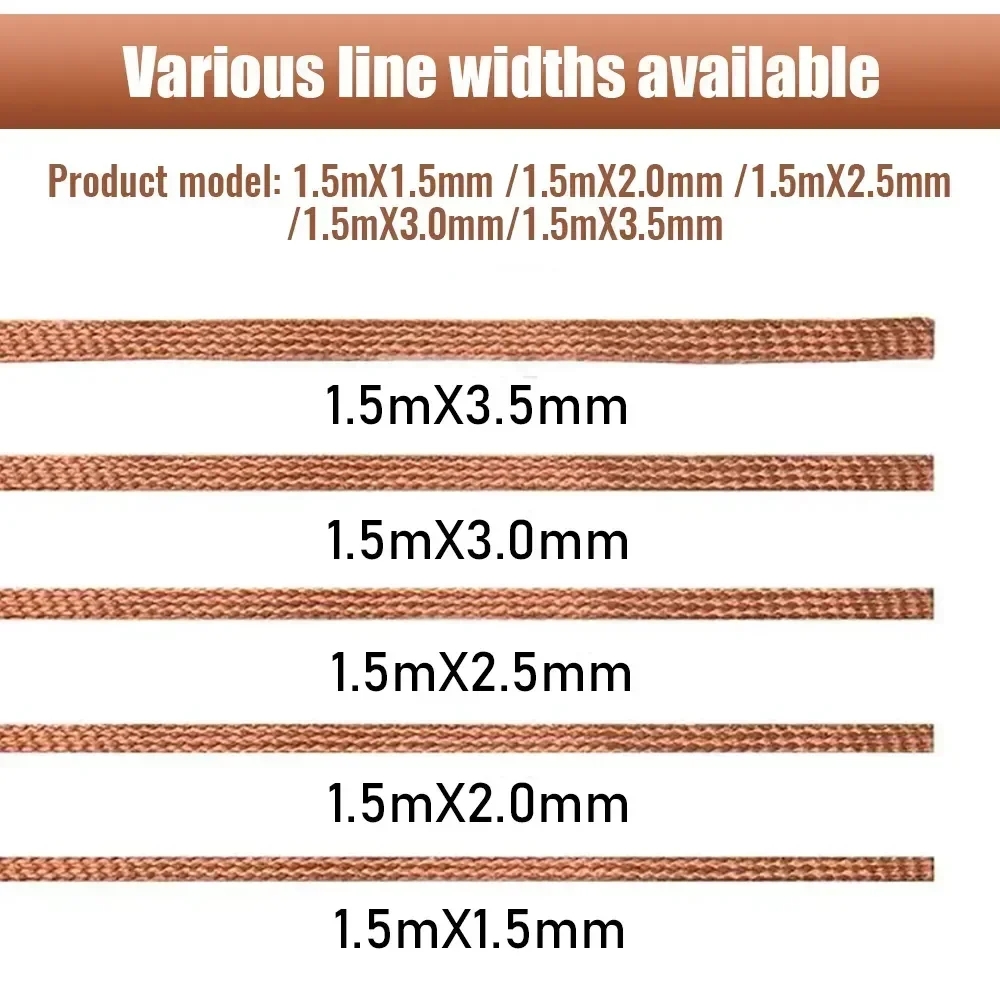 1.0-4.0mm Length Welding Wires Desoldering Mesh Braid Tape Copper Welding Point Solder Remover Wire Repair Tool for Soldering