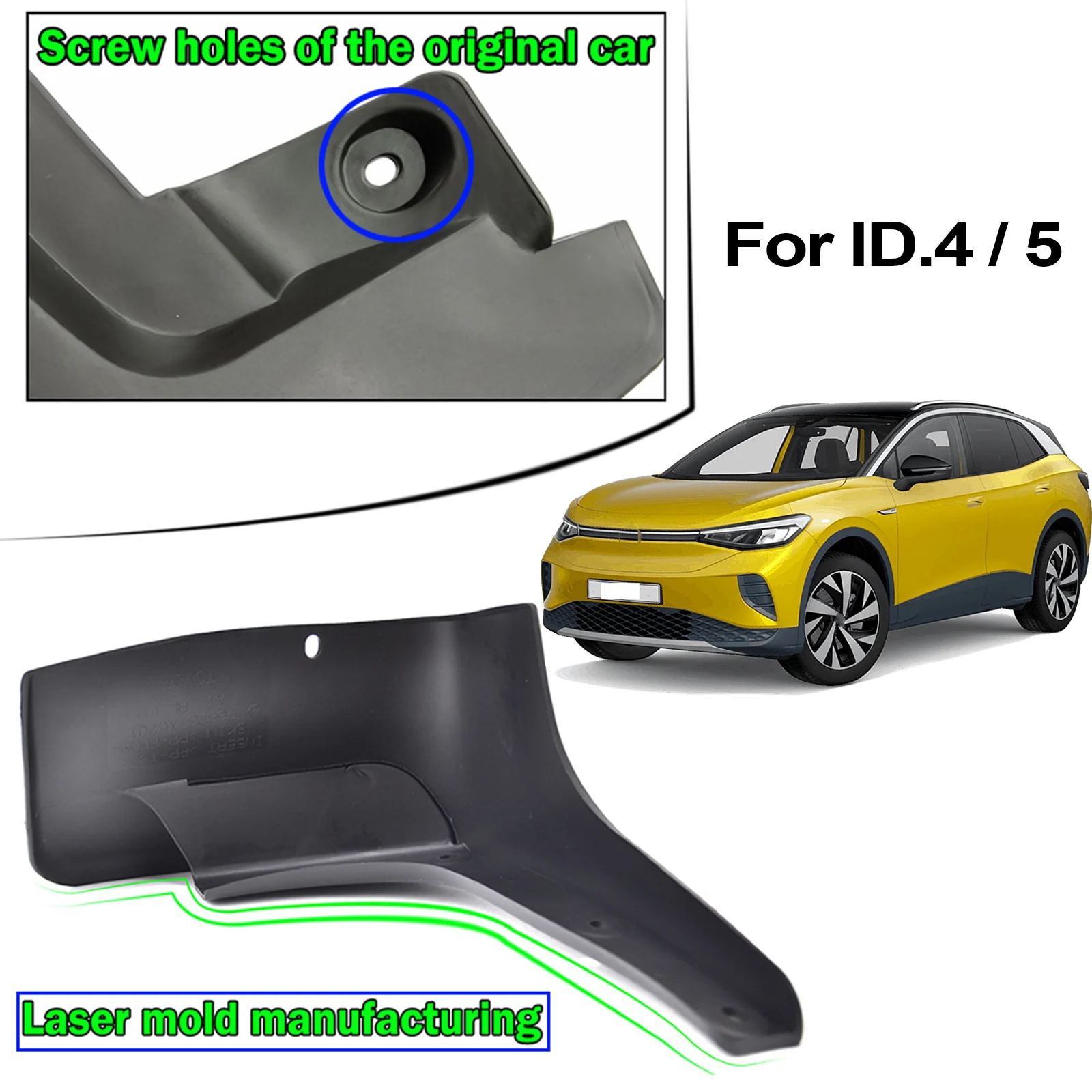 4x Cho VW ID.4 ID.5 ID4 ID5 EV 2020 2021 2022 2023 Chắn Bùn Bắn Vệ Mudguards MudFlaps Phía Trước Phía Sau fender Kiểu Dáng Xe