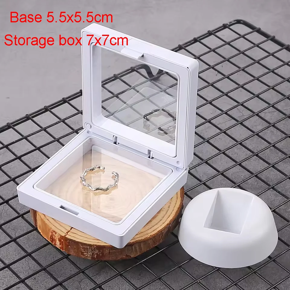 5 Stuks Drijvende Vitrine Frame Ring Ketting Oorbel Verpakking Sieraden Munt Display Standhouder