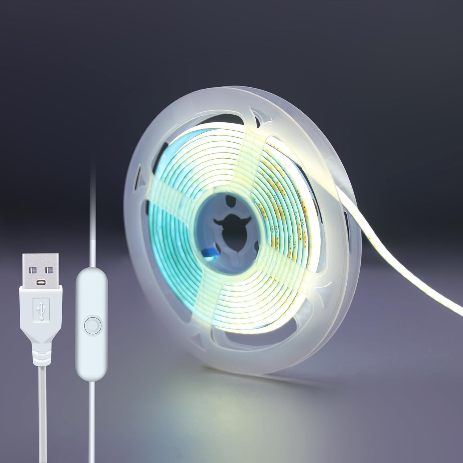 Tira de luces LED USB 5V 320LEDs/M tira de LED COB blanca cálida cinta de lámpara Flexible DIY TV espejo retroiluminación iluminación de habitación de cocina