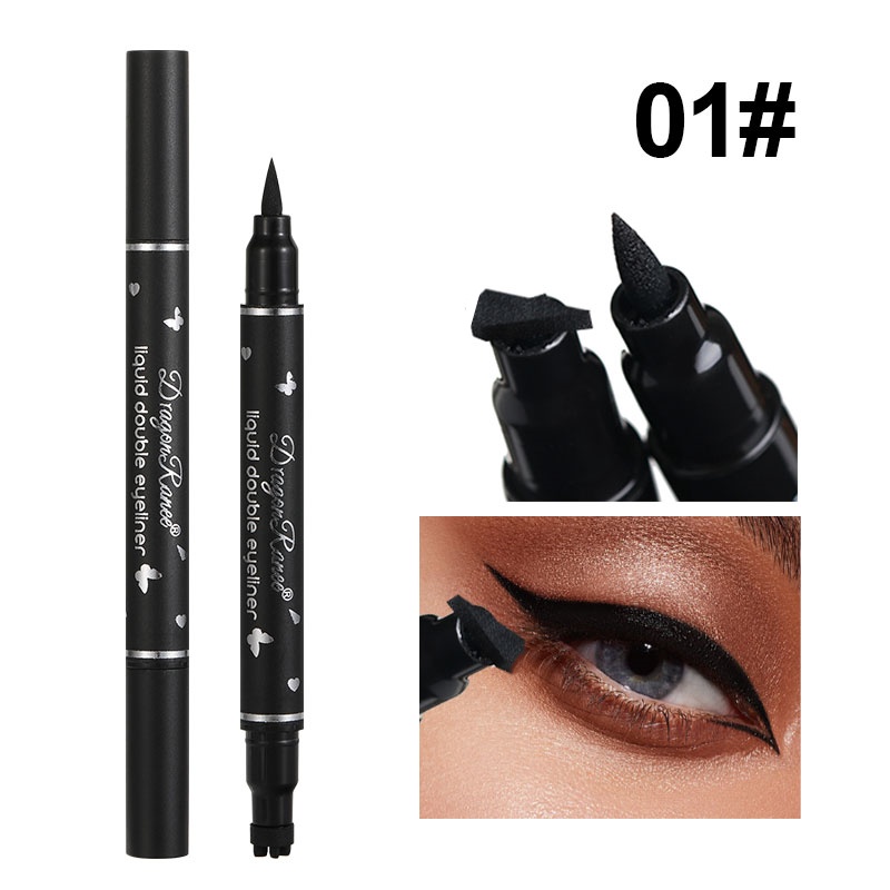 Double-Ended Seal Eyeliner Wasserdichter, nicht verschmierender flüssiger Eyeliner-Stift, schnell trocknend, wasserdicht und schweißfest, nicht leicht zu verschmieren, Eyeliner Seal Liquid Eyeliner