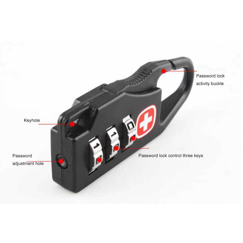 Candado con cerradura de aleación portátil para equipaje de viaje al aire libre, mochila con cremallera, bolso, combinación antirrobo segura, cerradura de número de código, 1-8 Uds.