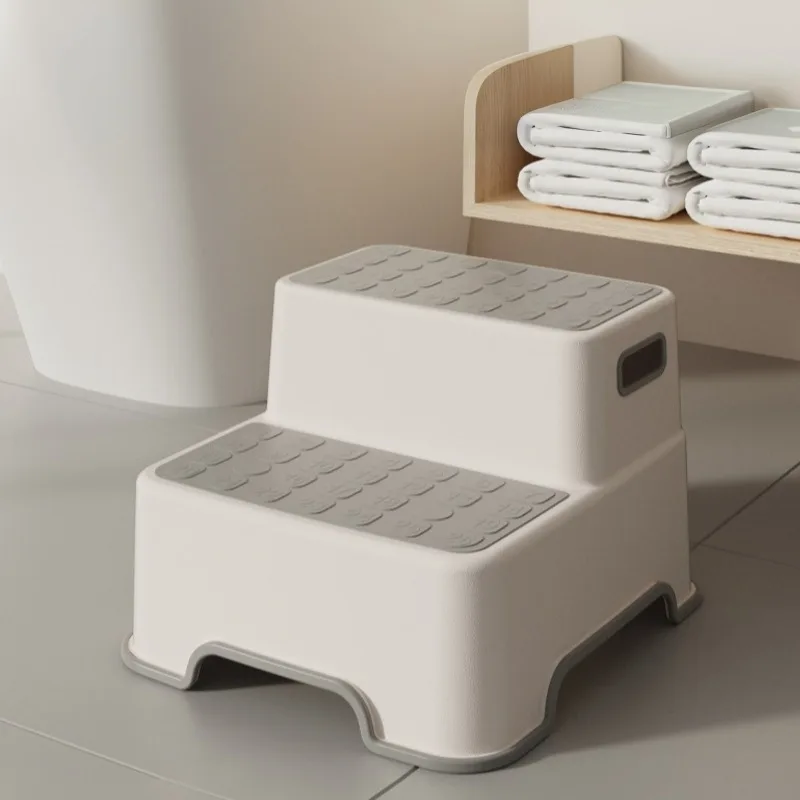 Sgabello portatile da bagno con scaletta antiscivolo a due gradini: adatto per l'addestramento alla toilette e il lavandino: plastica, nessuna elettricità richiesta