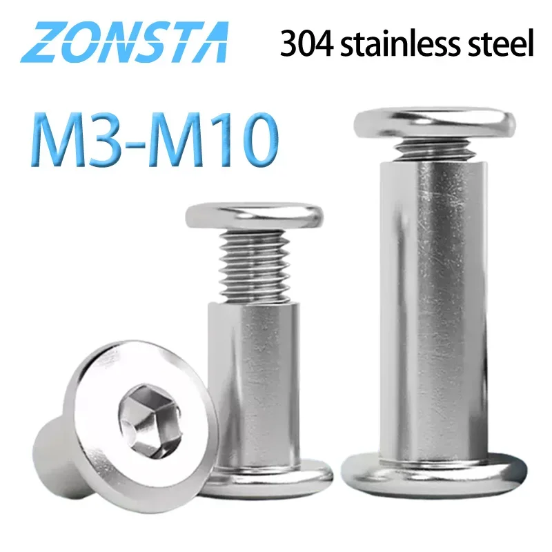 M3 M4 M5 M6 M8 M10 304 cabeza hexagonal plana de acero inoxidable muebles remache conector insertar junta manga tapa tuerca