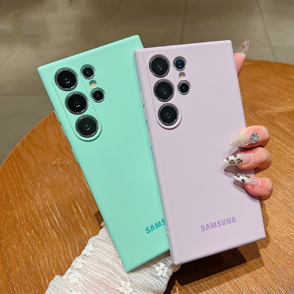 Official Liquid Silicone Shockproof Soft Case Samsung Galaxy S25 S24 S23 S22 S21 Ultra Plus S23 FE Solid Color Protection Cover