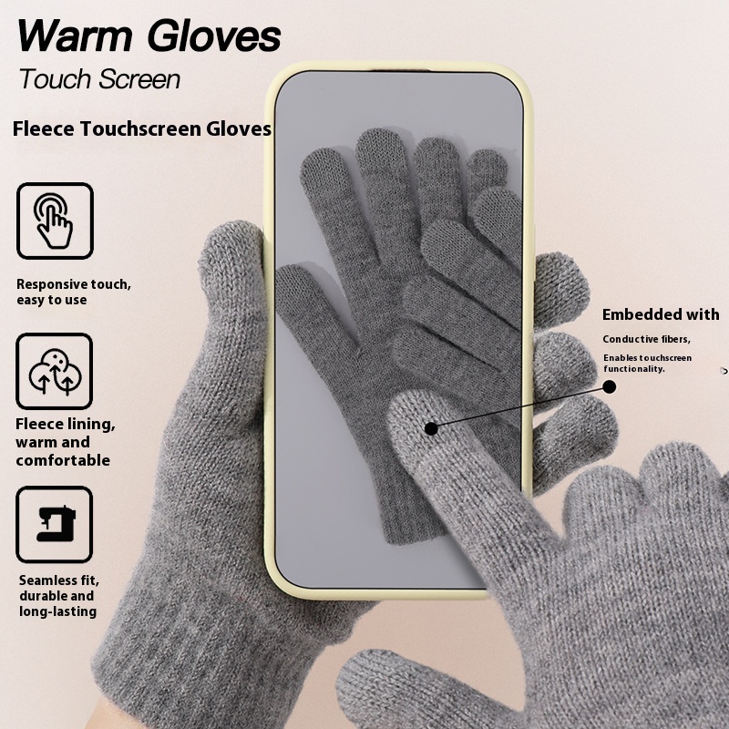 3-piece set women's winter knit hat scarf gloves combo, comfortable soft casual warm hat set, outdoor windproof riding set