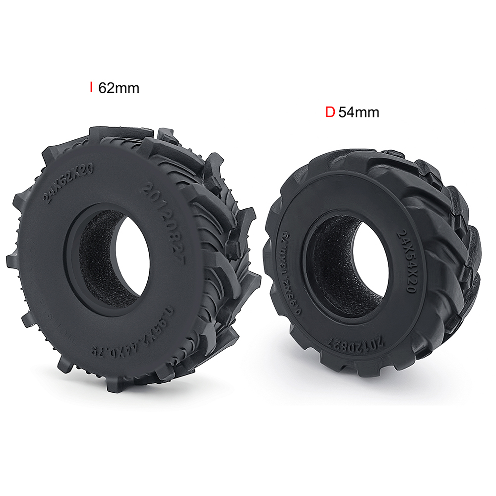 YEAHRUN 4Pcs 1.0inch Soft Rubber Wheel Tires 50/54/58/62/64/65mm for TRX-4M 1/18 Axial SCX24 1/24 RC Crawler Car Upgrade Parts