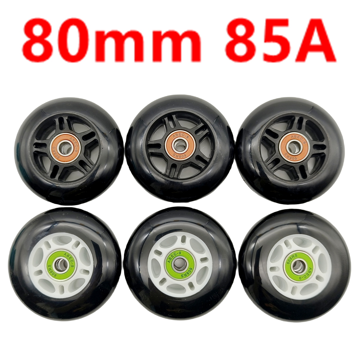 Колесо для роликовых коньков, черное, 85А, 80 мм, 76 мм, колесо fsk, линейный ролик 80x24 мм