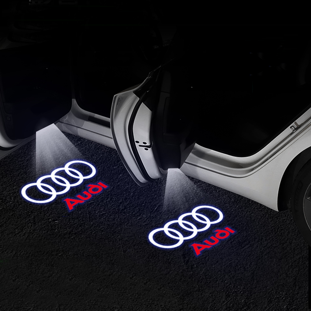 Luces LED de bienvenida para puerta de coche, lámparas de proyector láser 3D, accesorios de decoración automática para AUDI SLINE RS S3 S4 S5 S6 QUATTRO A3 Q5, 2 uds.