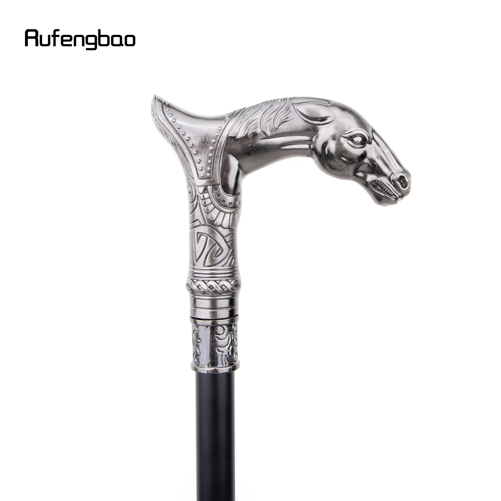 馬の頭の動物のシングルジョイントファッションウォーキングスティック装飾的なコスプレヴィンテージパーティーファッショナブルなウォーキング杖かぎ針編み93cm