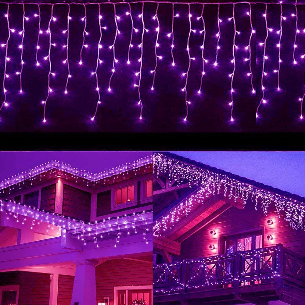 Luces LED de Navidad con forma de carámbanos para colgar en exteriores, cortina de luces de hadas para techo, 4M x 0,4/0,5/0,6 M, para decoración de Navidad/Año Nuevo/boda