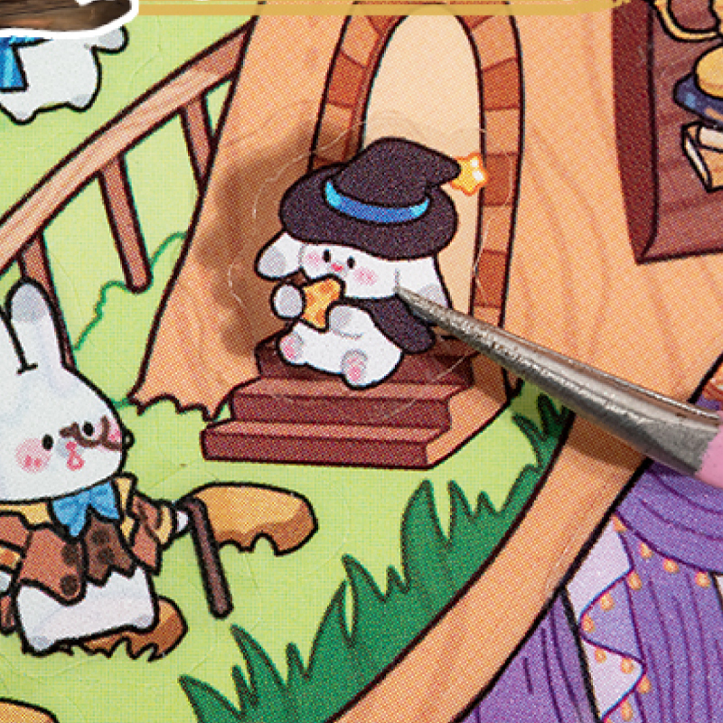 6Style 3Sheets/bag Fun World Stereoscopic Miniature PET Large Scenography Stickers DIY Handbook Scrapbook Photo Frame Notebook