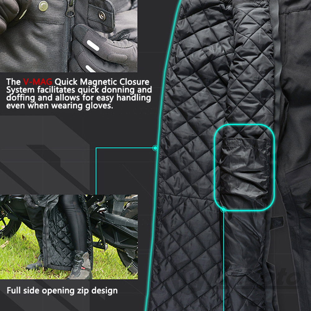 Herren-Motorradhose für den Winter, warme Thinsulate-Baumwolle, Schnellverschluss-Hose, Motocross-Rennhose mit CE-Schutzausrüstung