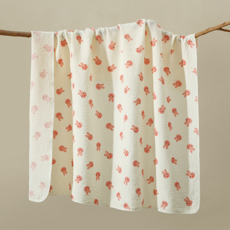 Vier Seizoenen Neutrale Crêpe Wrap Swaddle Deken Puur Katoenen Materiaal Zacht Huidvriendelijk Bedrukken En Multifunctioneel Gebruik