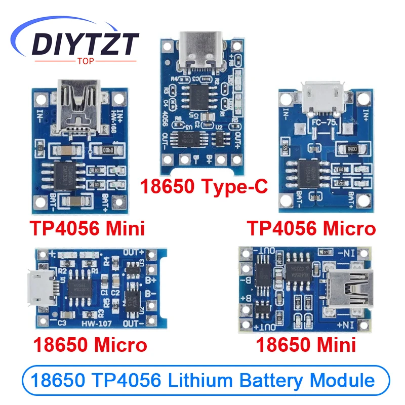 5/10 Uds Micro USB 5V 1A 18650 TP4056 módulo de cargador de batería de litio placa de carga con protección funciones duales 1A Li-ion