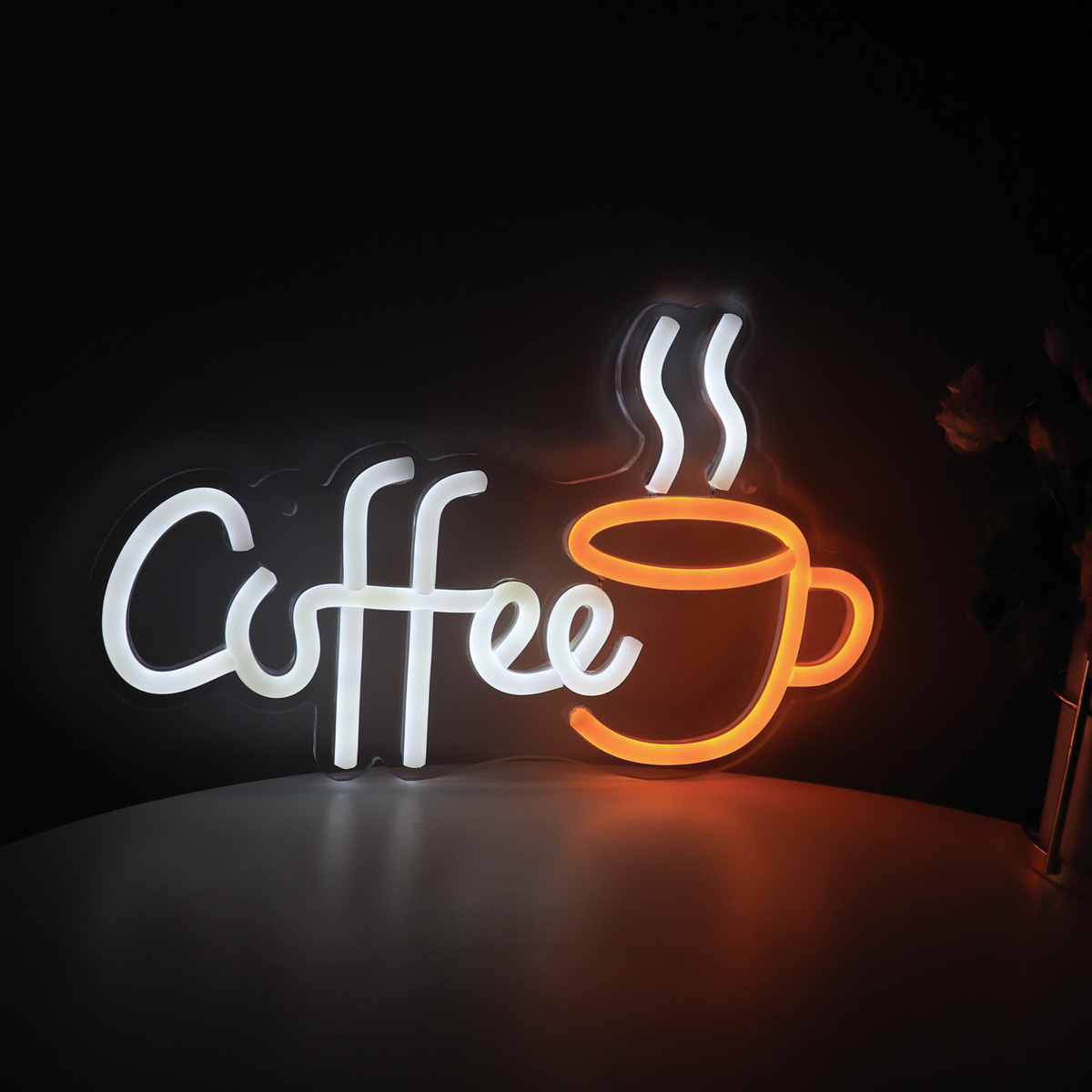1pc criativo café com copo led sinal de néon luz para sala festa pub clube leite chá café decoração da parede 11.1 ''* 6.73''