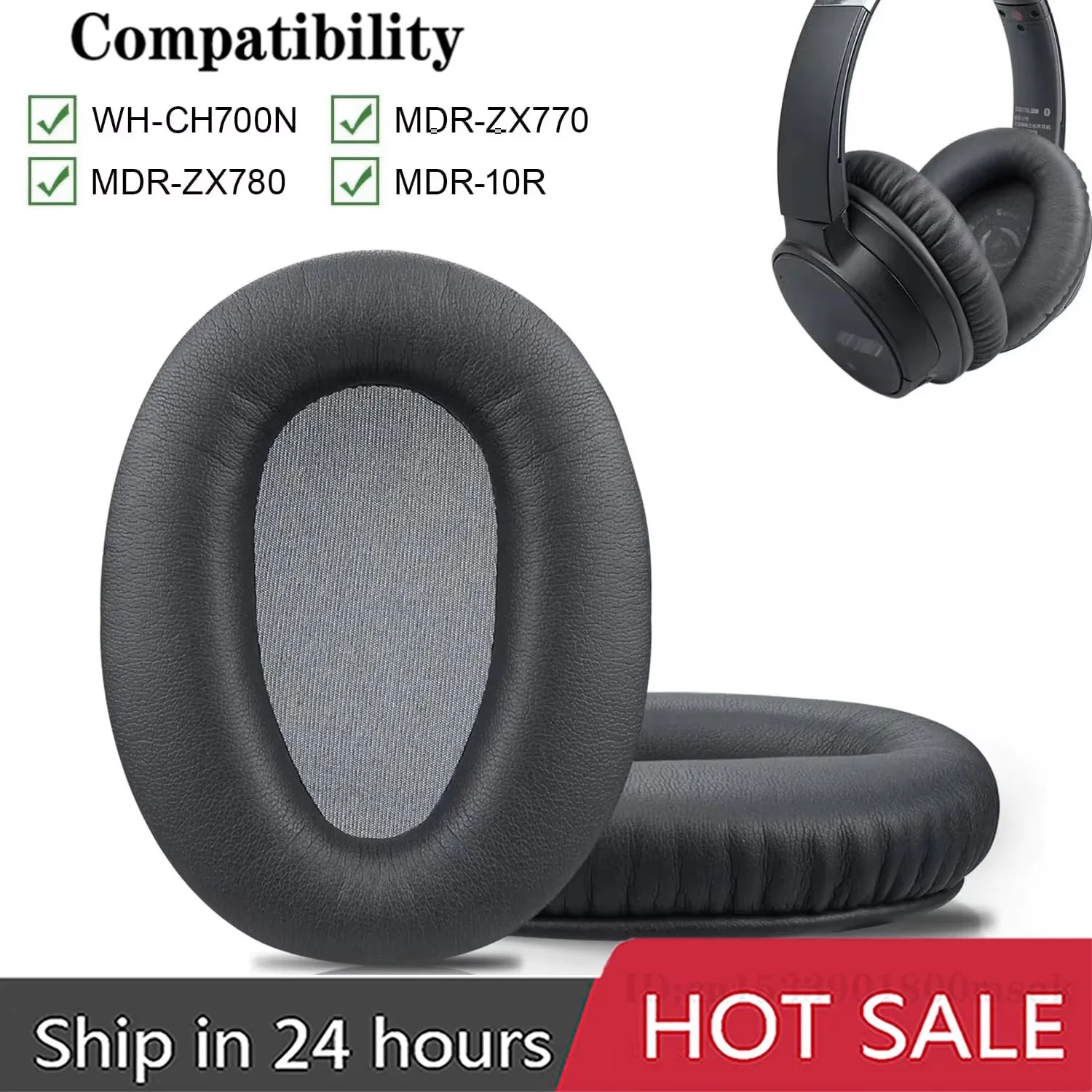 Ersatz-Ohrpolster für Sony WH-CH700N CH710 ZX770BN 780DC Kopfhörer, Memory-Schaum-Ohrpolster, hochwertige Ohrpolster-Headset