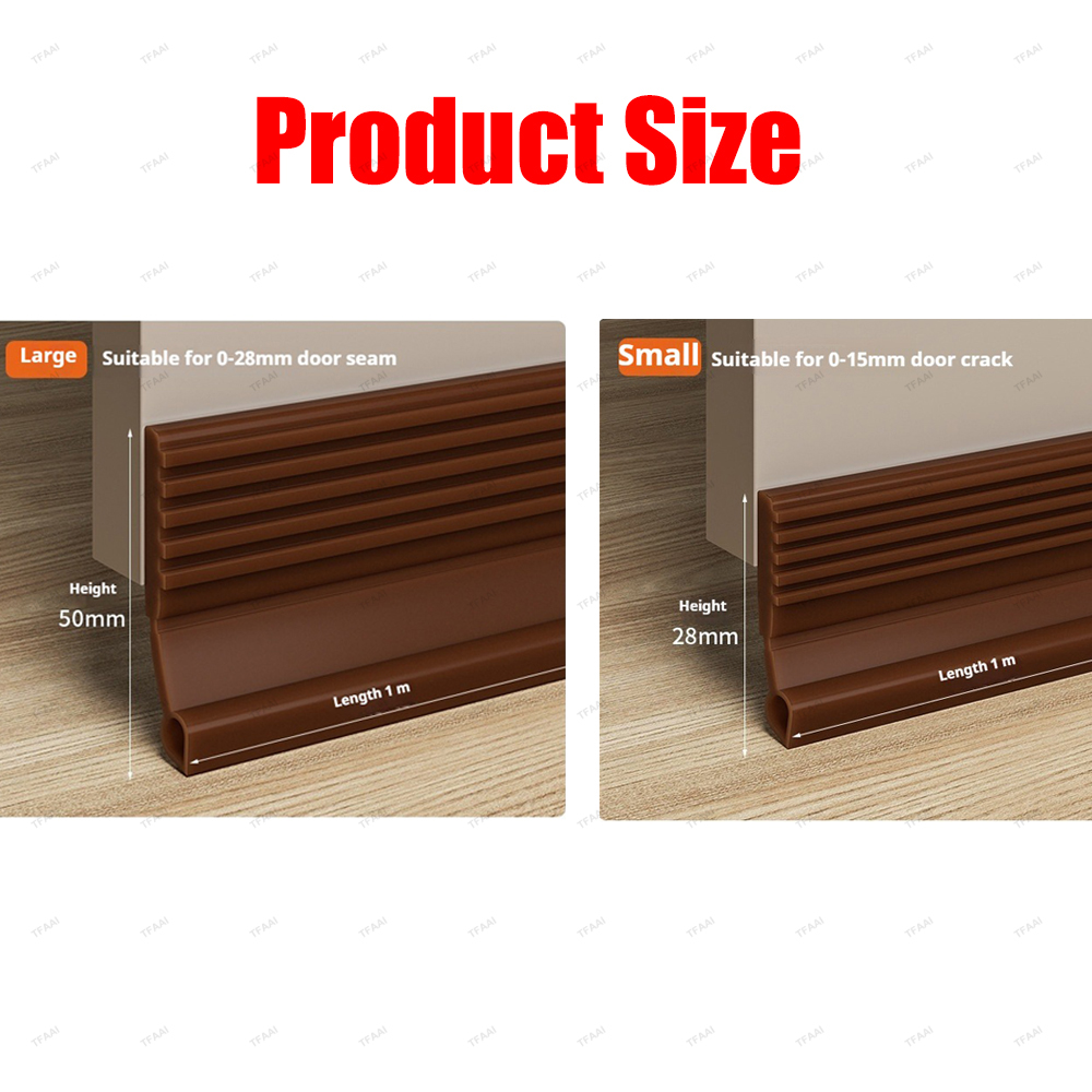 28/50mm Hoogte Deurafdichting Strip Flexibele Zachte TPE Onder Deur Tochtstrip 1M Zelfklevende Stofdicht winddicht Strippen