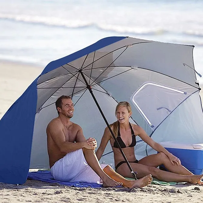 2.4 Meters with Window Breathable Windproof Outdoor Portable Beach Fishing Dual-purpose Tent Umbrella Beach Umbrella