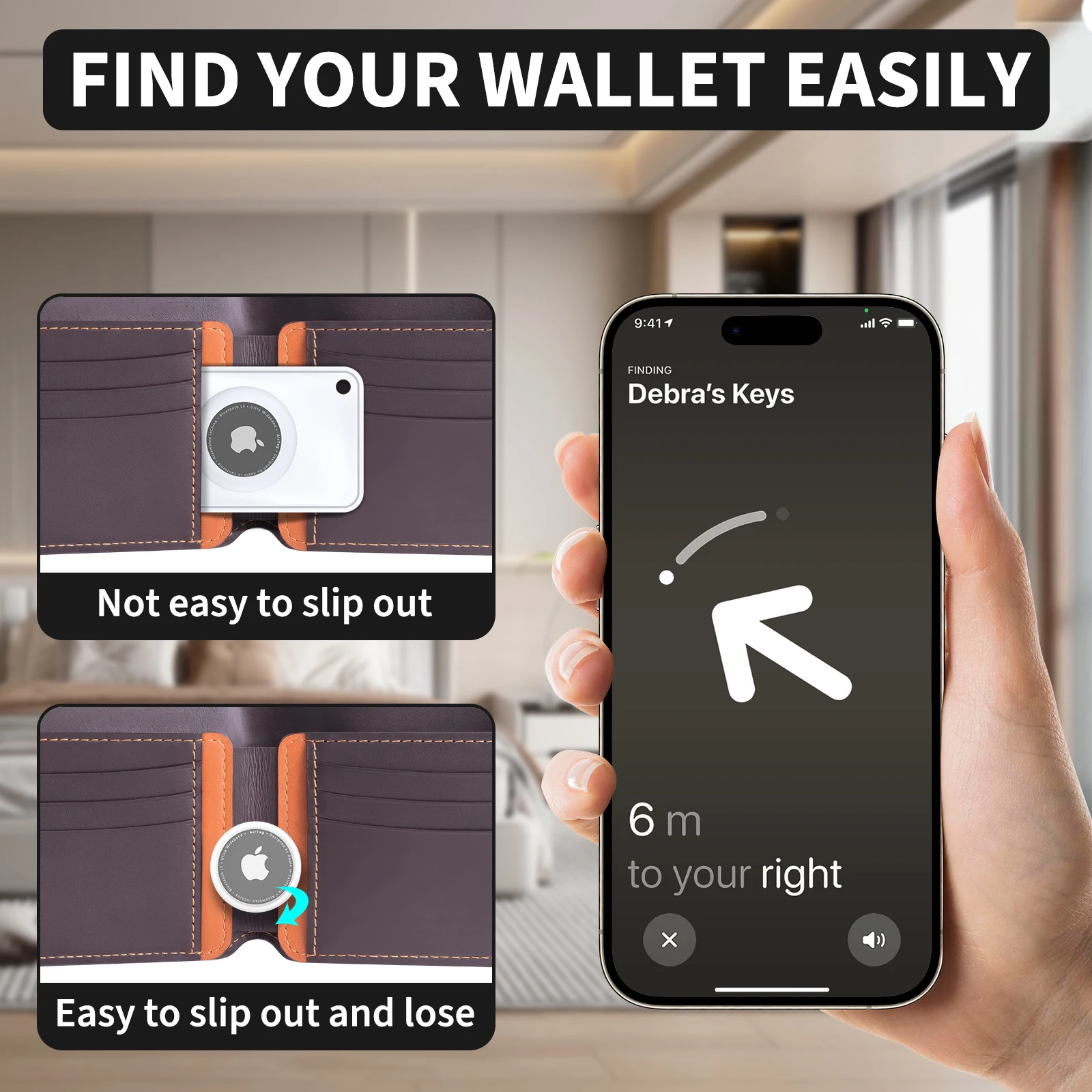For Apple Airtag Wallet Case Thin Card Size Protective Case for Air tag Holder Purse GPS Tracker Airtag Cover Locator Holders