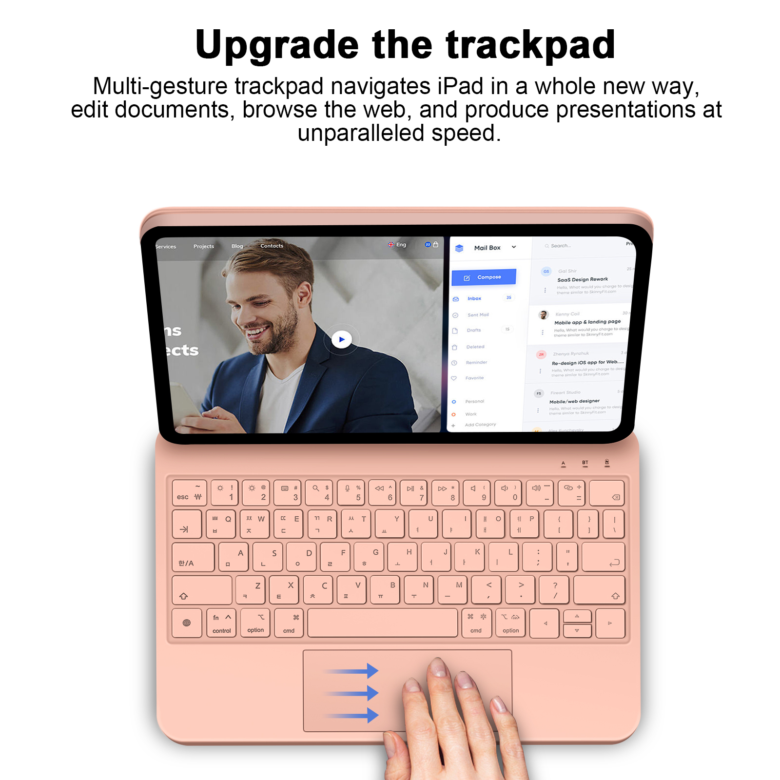 GOOJODOQ マジックキーボード iPad Pro 11 インチ第 4/3/2/1 世代 iPad Air 6 11 2024 Air4 Air 5 フローティングスタンド Bluetooth キーボード