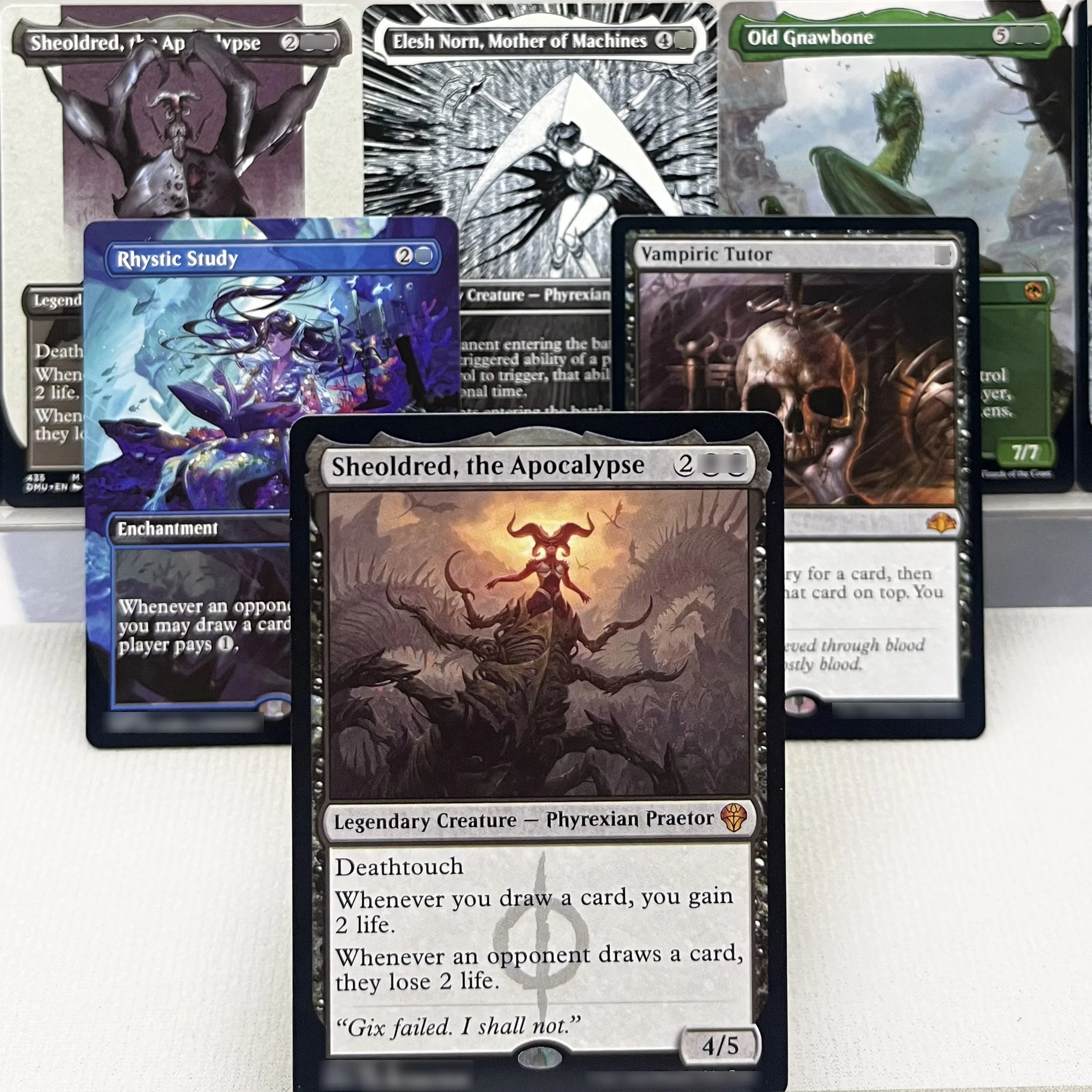 ONE ELD AFR MID HOLO12-I01 Tcg cartões mágicos proxy Sheoldred, o Apocalipse Estudo Rolítico Tutor Vampiric Advogando Tithe reunir