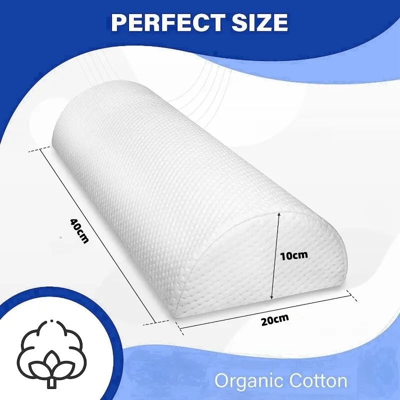 Almohada de refuerzo cómoda para piernas, espalda y cabeza, funda de algodón de espuma viscoelástica, almohada de apoyo Lumbar para almohada semirollo