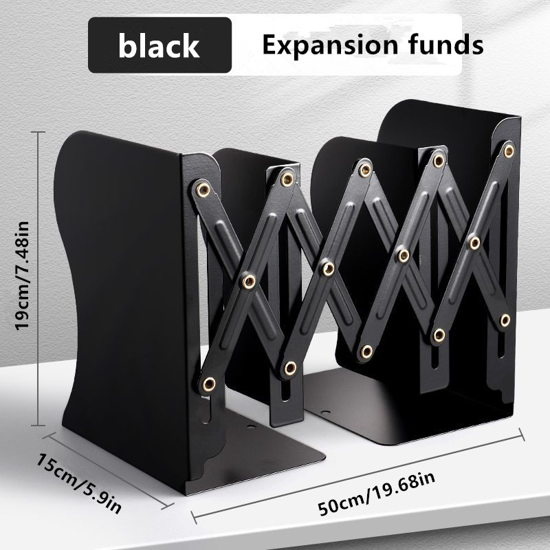 Large capacity metal retractable book stand, simple book clip, book baffle, high desk, high aesthetic value, easy storage booksh