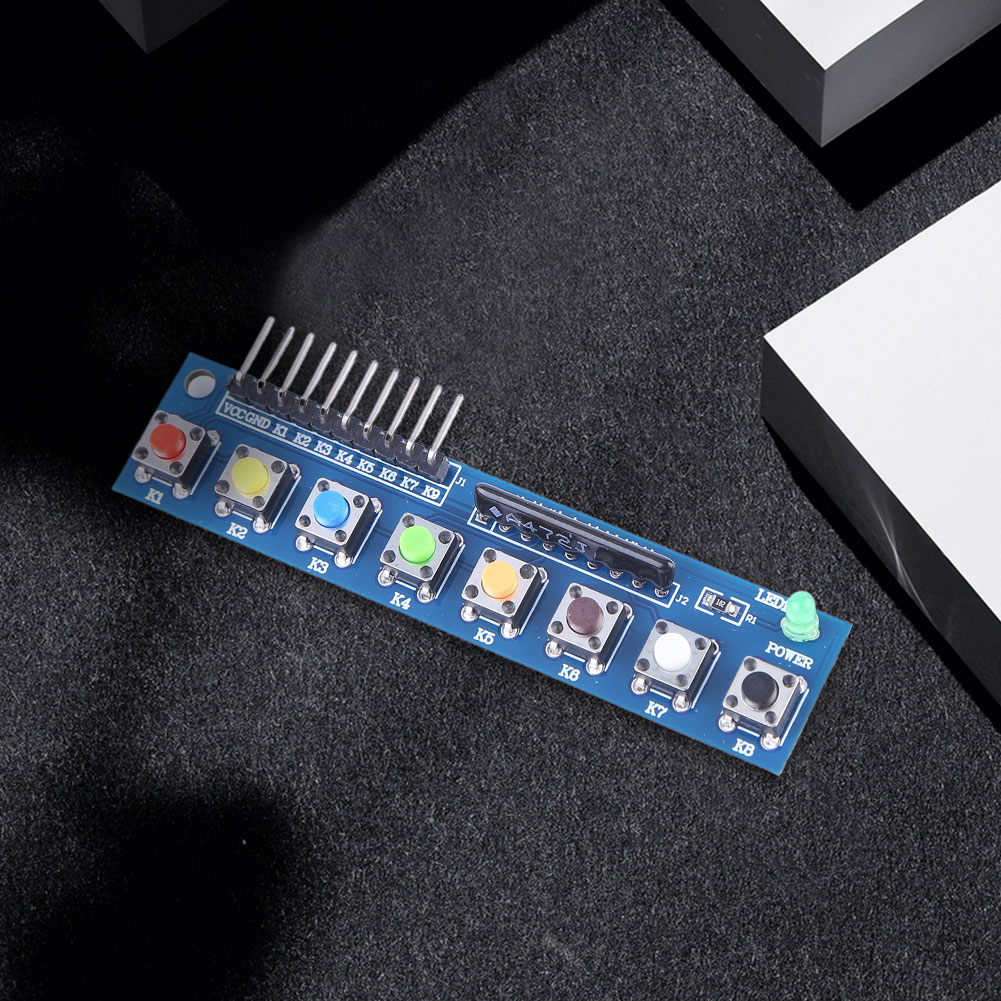 8-Tasten-Touch-Tastenmodul mit LED-Anzeige, Tastaturmodul, Tastaturmodul für Arduino ARM Raspberry Pi