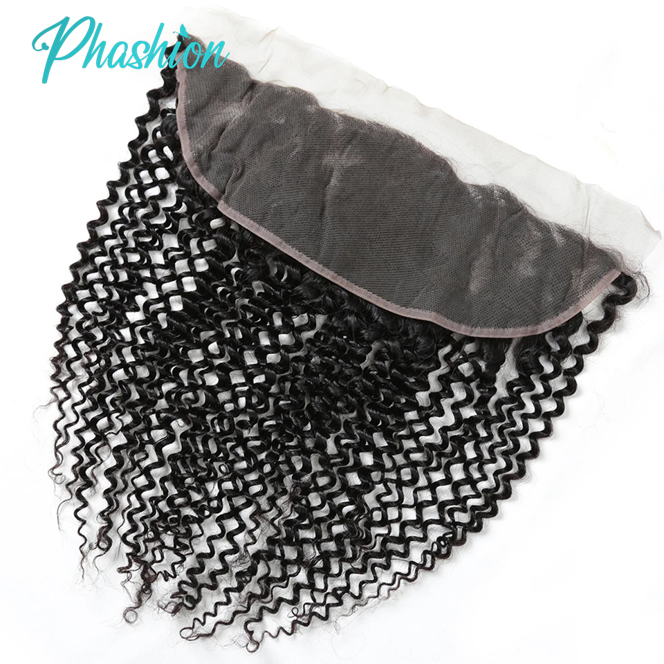 Phashion-Peluca de cabello humano rizado con encaje Frontal HD, pelo brasileño 100% Remy con cierre transparente suizo 4x4, predesplumado, 13x4