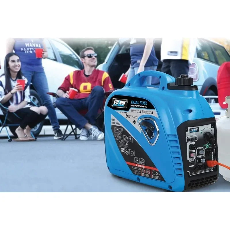 Hot Sellers.2,200W Portable Dual Fuel Quiet Inverter Generator with USB Outlet & Parallel Capability, CARB Compliant.NEW