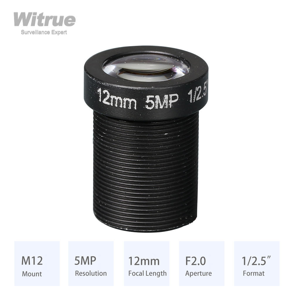 Witrue HD 5MP M12 объектив с креплением 8 мм 12 мм 16 мм диафрагма F2.0 формат 1/2,5 "для камер видеонаблюдения