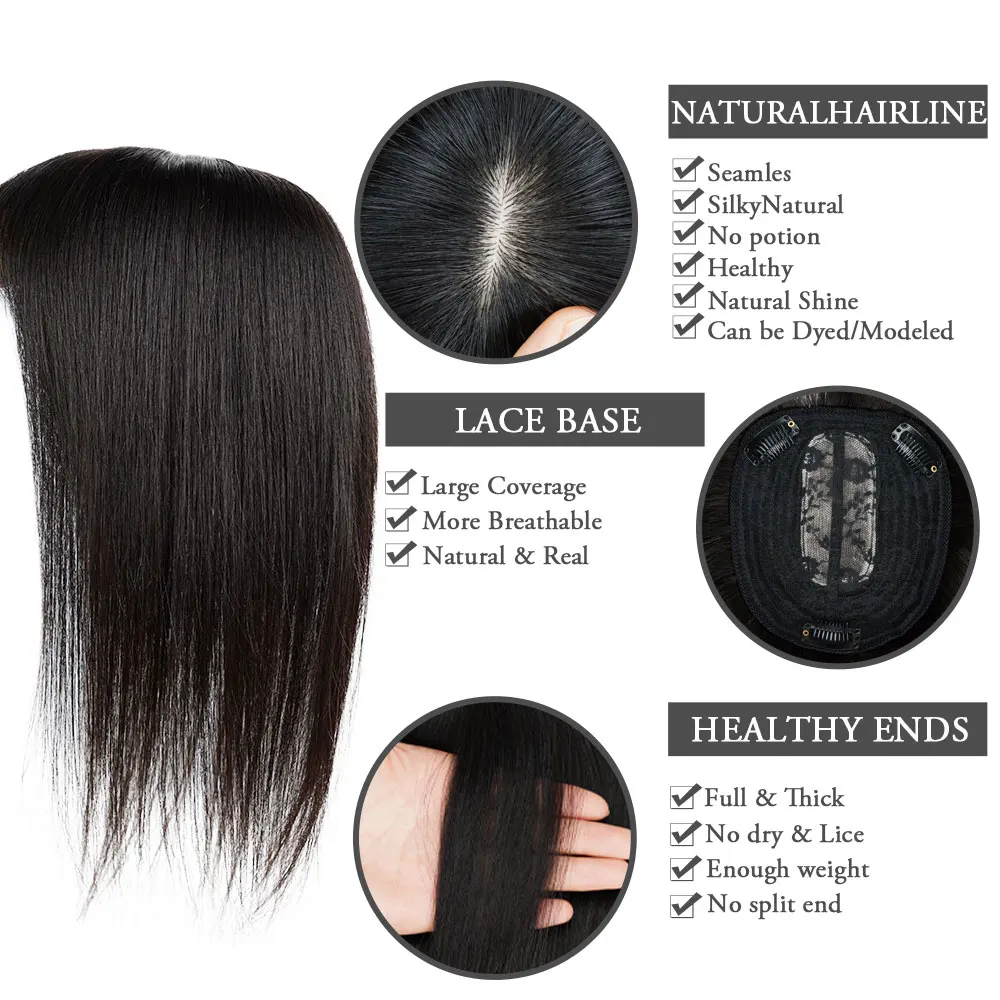 Doreen 13*13cm 8 "12" 16 "topper cabelo com franja real remy toppers de cabelo humano para mulheres com base de seda de cabelo fino com trama de cabelo