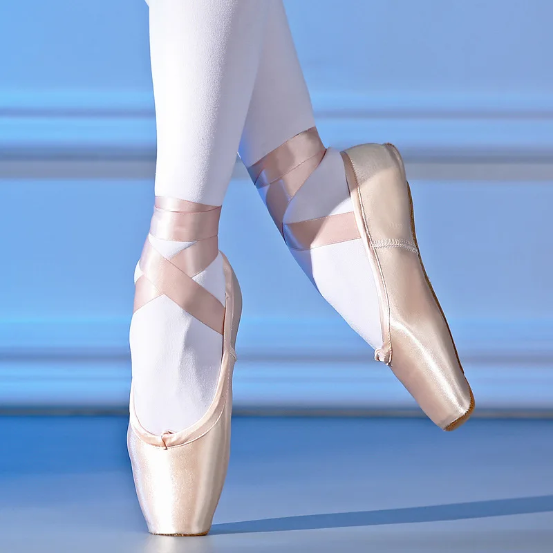 Zapatos de baile de Ballet para niños y adultos, Zapatos de punta de Ballet profesionales con cintas, Zapatos de Mujer, zapatillas de deporte para Mujer y niña
